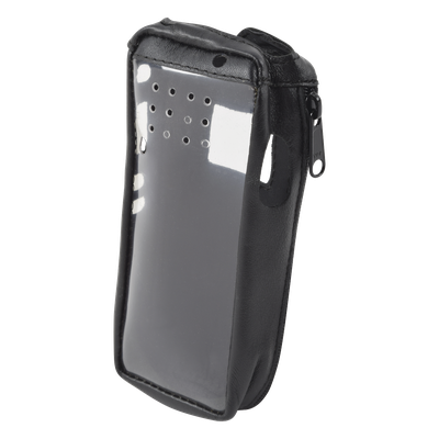 Funda Reforzada de Piel, Lazo para Cinto, Ventana Plástica y Cierre Lateral / IC-F3161DS, IC-F4161DS.
