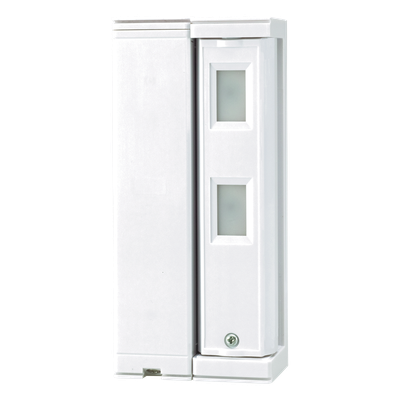 Sensor de Movimiento / Tipo Cortina / Ajuste de detección 2m o 5m / 100% Exterior / Inalambrico (Alimentación)/Compatible con cualquier panel de alarma / Proteja fachadas, puertas, ventanas, balcones y mas!