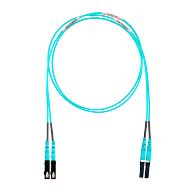 Jumper de Fibra Optica Multimodo 50/125 OM4, LC-SC Duplex, OFNR (Riser), Color Aqua, 5 Metros (16.40 Pies)