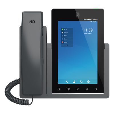 Teléfono IP Android 11, 16 líneas SIP con 16 cuentas, pantalla táctil 7″, puertos Gigabit, Wi-Fi, Bluetooth, PoE, codec Opus, IPV4/IPV6 con gestión en la nube GDMS