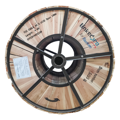 Carrete de 4 km de Fibra Óptica Aérea Figura 8 G.652D, Monomodo de 48 Hilos, Exterior, Span 100, Loose Tube