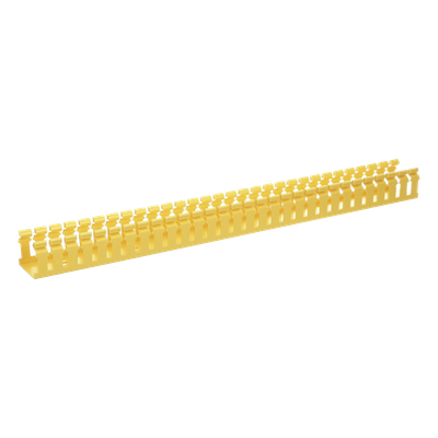 Canaleta Ranurada de PVC sin Tapa, Tipo H (Tapa Abisagrada), 2 in de Ancho, 2 in de Alto y 1828.8 mm de Largo, Color Amarillo