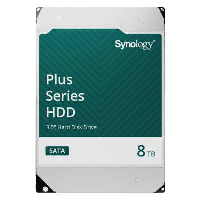 Disco Duro SATA de 3.5″ Serie Plus | Capacidad 8TB | Tecnología CMR | MTBF de 1.2 Millón de Horas | Carga de Trabajo de 180 TB/Año | Compatible con Synology DSM.