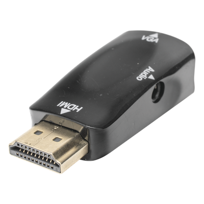Adaptador (Convertidor) HDMI a VGA / HDMI Macho a VGA Hembra / Resolución 1920×1080 @ 60Hz / Adaptador de Audio de 3.5 mm / Chapado en Níquel