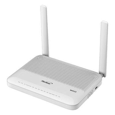 ONU GPON WiFi 6, Doble Banda (2.4/5 GHz), 2 Antenas de 5 dBi, Compatible con OLT de Terceros, 4 puertos Gigabit Ethernet + 1 POTS + 1 USB + 1 CATV (RF), conector SC/APC,(Gestión WAN desde la Interfaz de la ONU)