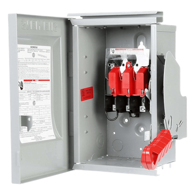 Interruptor de Seguridad HNF363R, 600Vca, 3 polos, 100 Amp, sin portafusibles, Nema 3R.