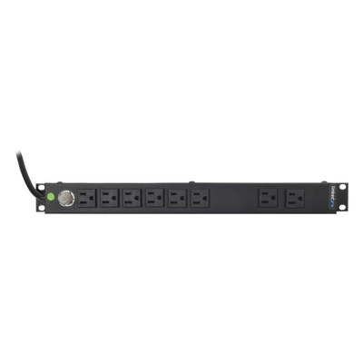 Multicontacto Horizontal (PDU) de 8 Contactos (NEMA 5-15R) Rack 19″ 1UR. Voltaje Entrada/Salida: 120Vca/15A