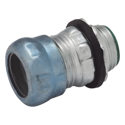 Conector de Compresión Impermeable aislado de Acero Galvanizado para Pared Delgada de 3/4″ .