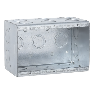 Caja Multigang de 3 Gangs/ Profundidad de 3-1/2 Pulgadas (8.89 cm)/ 19 Entradas de 1/2 – 3/4 Pulgadas (1.27 – 1.91 cm)