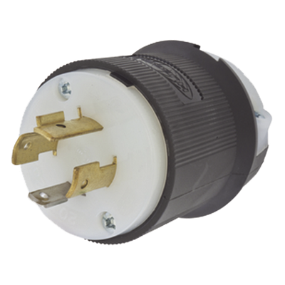 Clavija con Bloqueo de Media Vuelta Industrial 20 A 125/250 V CA / 3 Polos 4 Hilos / Nema L14-20P.