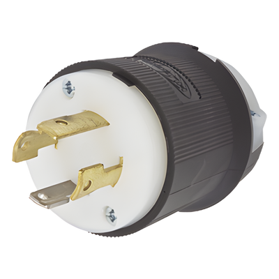 Clavija con Bloqueo de Media Vuelta Industrial 30 a 125/250 V CA / 3 Polos 4 Hilos / Nema L14-30P.