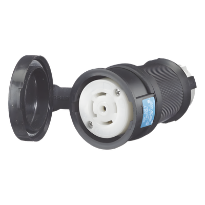 Conector Industrial con Bloqueo de Media Vuelta / 30 A 120/208 V CA / Nema L21-30R / 4 Polos 5 Hilos / Color Blanco y Negro / Grado Industrial