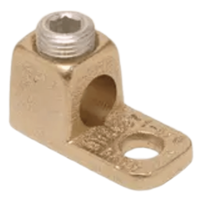 Conector de Cobre con tornillo de fijación para cable calibre 14 – 4 AWG y Tornillo de 1/4″.
