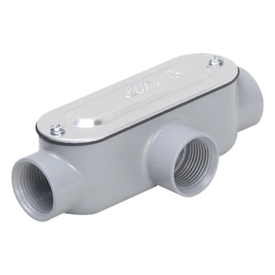 Caja Condulet tipo T de 1/2″ (12.7 mm) / Con tapa y empaque.