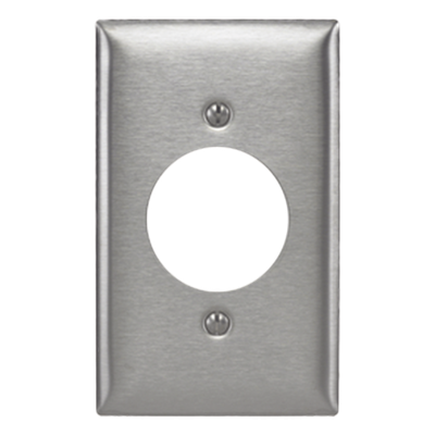 Placa para Receptaculo Sencillo 20 y 30 A de Media Vuelta/ 1.6″ (40 mm) / Acero Inoxidable.