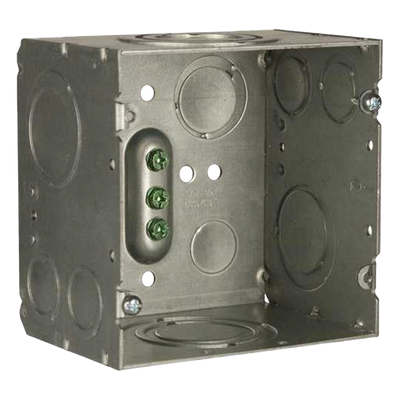 Caja Cuadrada 4- 11/16″ x 4 11/16″/ Profundidad de 3-1/4″/ 2 Entradas  1″, 1 1/4″, 1 1/2″, 2″, 2 Entradas 1″-1 1/4″, 2 Entradas 3/4 «- 1″, 4 Entradas 1/2″ – 3/4″, 2 Entradas 1/2».