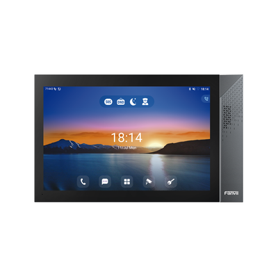 Monitor IP/SIP para interior con Android, Wi-Fi, Bluetooth, Pantalla táctil de 10.1″, audio de 2 vías, PoE, 8 interfaces de entrada de alarma.