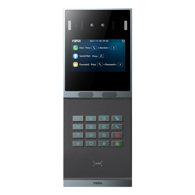 Videoportero SIP con Reconocimiento Facial / Cámara 2MP con Lente Dual / Pantalla IPS 4″ / 2 Relevadores / Teclado Numérico Iluminado / IP66 IK07 / PoE
