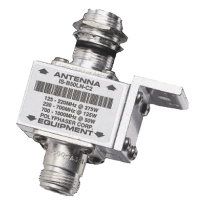 Protector Coaxial RF / 125-1000 MHz / 50 Ω / Conectores N Hembra / Bloqueo DC / 40 kA