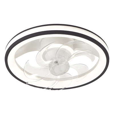 Ventilador de Techo con Luminario LED de 110 V CA 50/60 Hz / 88 W /4500 Lm / 6500 – 4 000 – 2 700 K /3 Tonos de Luz / 501 mm / 6 Velocidades / Dimeable / Color Blanco y Negro.