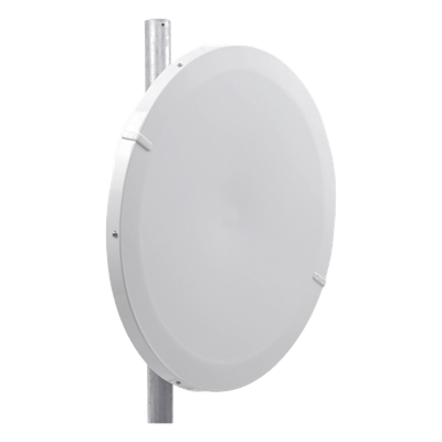 Antena Direccional de Alto Rendimiento/ Parábola profunda para mayor aislamiento al ruido / 29 dBi / 4.9 – 6.4 GHz / Conector de guía de onda para radios B5x y C5x / Fácil Montaje y Soporte de acero inoxidable / Radomo Incluido