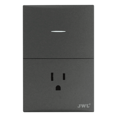 Placa con Interruptor Sencillo y 1 Toma  Corriente 10 -15 A 127 V  60 Hz.