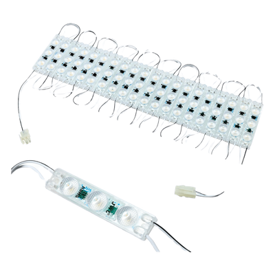 Módulos LED Resistente a Intemperie / 4500 Lúmenes / 110V / Luz Cálida 2 700 K / Tira con 20 Módulos LED Individuales / Conectados en Serie / No Requiere Transformador.