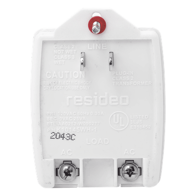 Transformador de pared 120 Vca a 9 Vca, 25 VA, Clase 2, con listado UL