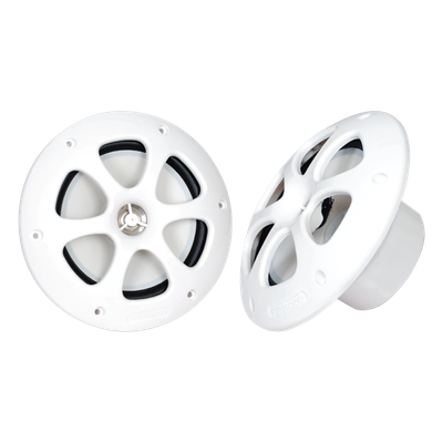 Par de altavoces fabricado en grado marinos en color blanco de 6.5″  de 100 W de entrada máxima