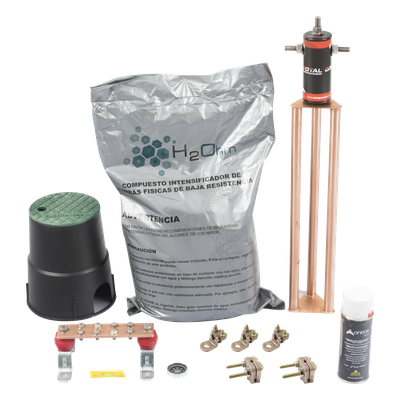 Kit de tierra física modelo TG45AB con Electrodo Magnetoactivo, capacidad: 45 AMP