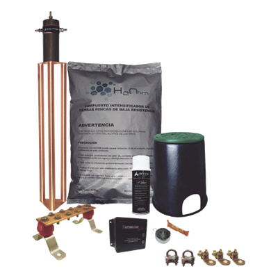 Kit de Tierra Física con Electrodo Magnetoactivo de 45 AMP Y Supresor de Picos SOHO
