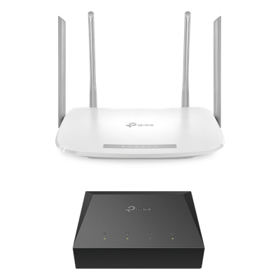Kit de ONU Gigabit XZ000G3 con Router Router Inalámbrico ISP doble banda AC, Hasta 1167 Mbps, 4 antenas externas omnidireccional, Puertos Gigabit
