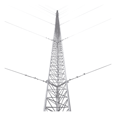 Kit de Torre Arriostrada de Piso de 42 m Altura con Tramo STZ35 Galvanizado Electrolítico (No incluye retenida).