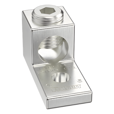 Terminal tipo Lengüeta Recta de Aluminio con Agujero 1/4″, y Barril para Cable #14 – 2/0 AWG