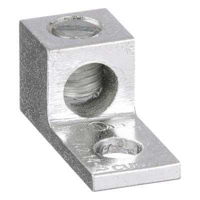 Conector Mecánico de Aluminio, de Un Orificio 1/4″ y Un Barril, para Cable de 14 a 2 AWG. 1 Pieza