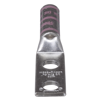 Zapata de compresión LCC1/0-38DW-X para cal. 1/0 Awg, Doble barreno para tornillo prisionero de 3/8, 1 Pz