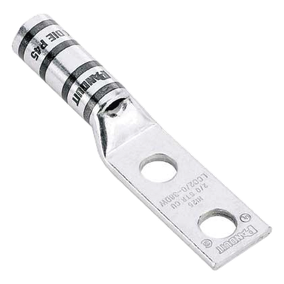 Zapata de compresión LCC6-12W-L para cal. 6 Awg, Doble barreno para tornillo prisionero de 1/2, Espaciado de orificio 44.5mm, 1 Pz