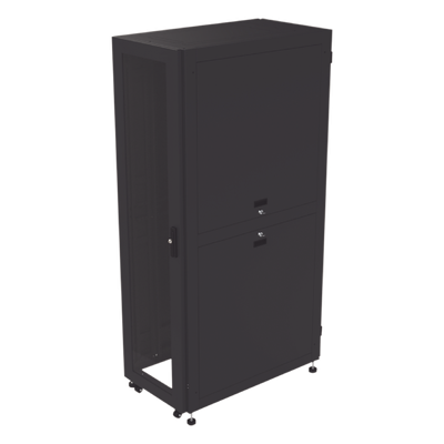 Gabinete para Telecomunicaciones Rack Estándar de 19″, 42UR, 600 mm Ancho x 1000 mm Profundidad. Fabricado en Acero, Se envía el Gabinete Armado.