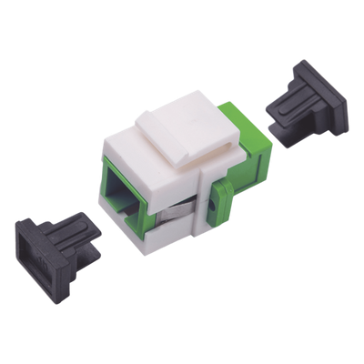 Acoplador Keystone de Fibra Óptica Monomodo SC/APC Simplex a SC/APC