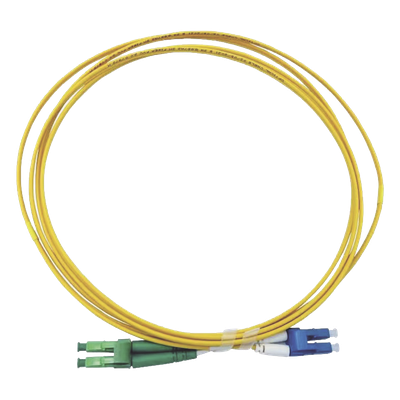 Jumper de Fibra Óptica Monomodo 9/125 LC/UPC-LC/APC, OFNR (Riser), 2.0 mm, Dúplex, Amarillo, 3 Metros (9.84 Pies)