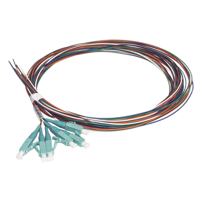Kit de 6 Pigtails LC Multimodo OM3 50/125, Conectores Aqua, 2 Metros (6.56 Pies)