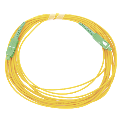 Jumper de Fibra Óptica Monomodo SC/APC – SC/APC Simplex, Color Amarillo, 5 Metros (16.40 Pies)