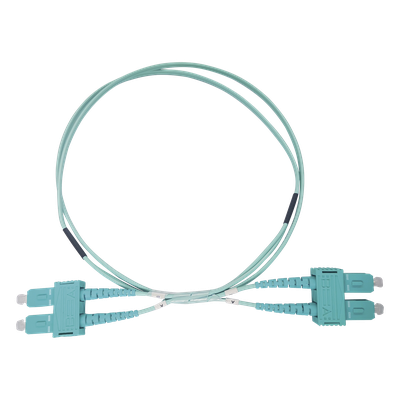Jumper de Fibra Óptica Multimodo OM3 50/125 SC-SC OFNR (Riser), 2.0 mm, Dúplex, Aqua, 3 Metros (9.84 Pies)