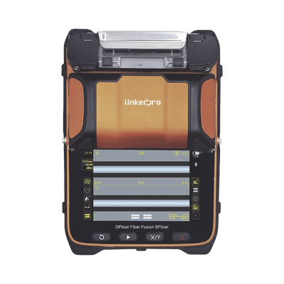 Fusionadora de Fibra Óptica Multimodo y Monomodo / 6 Motores / Alineación por Núcleo / OPM + VFL / Cleaver Eléctrico de un Solo Paso / Capacitación Remota Gratuita