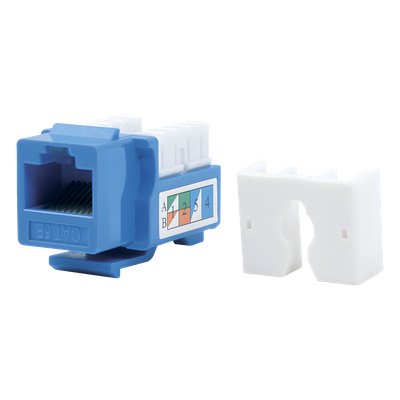Módulo Jack Keystone Cat5e con Terminación 110 (Punchdown) para Faceplate – Color Azul