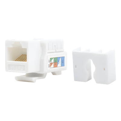 Módulo Jack Keystone Cat5e con Terminación 110 (Punchdown) para Faceplate – Color Blanco