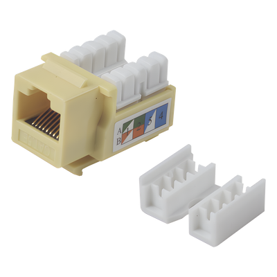 Módulo Jack Keystone Cat5e con Terminación 110 (Punchdown) para Faceplate – Color Amarillo