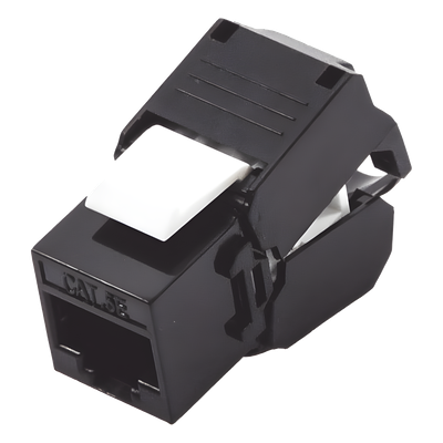 Módulo Jack Keystone Cat5e (Toolless), con Terminación en Ángulo 180 – Color Negro, Compatible con Faceplate y Patchpanel Linkedpro