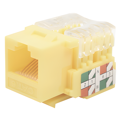 Módulo Jack Keystone Cat6 con Terminación 110 (Punchdown) para Faceplate – Color Amarillo