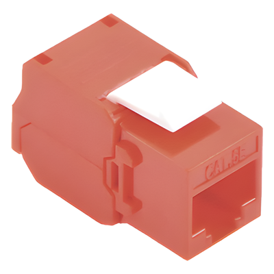 Módulo Jack Keystone Cat6 (Toolless), con Terminación en Ángulo 180 – Color Rojo, Compatible con Faceplate y Patchpanel Linkedpro
